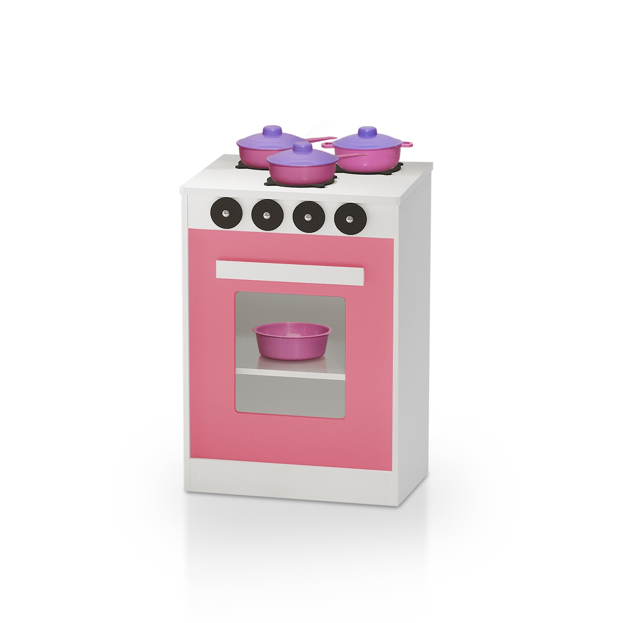Mini Cozinha Infantil de Madeira Grande Completa:rosa - 4