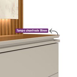 Home Guararapes para TV 75'' com Led Nature/Off White Linea - 6