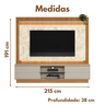 Home Guararapes para TV 75'' com Led Nature/Off White Linea - 5