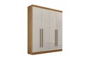 Ver imagem 1 de Guarda Roupa Solteiro 4 Portas 3 Gavetas da Vinci Plus D'doro Cinamomo com Off White