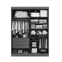 Ver imagem 2 de Guarda Roupa Solteiro 4 Portas 3 Gavetas da Vinci Plus D'doro Cinamomo com Off White