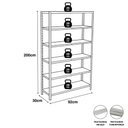 Ver imagem 3 de Estante Aço 6 Prateleiras 200 x 30 cm 25kg com Reforço Cor:Cinza