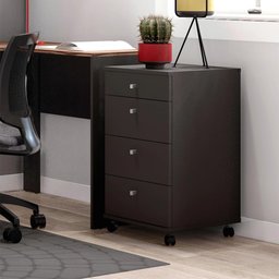 Gaveteiro Com Rodinhas Preto Euro II Casa D - 1 Gaveteiro Com Rodinhas Preto Euro II Casa D - 1