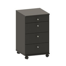 Gaveteiro Com Rodinhas Preto Euro II Casa D - 2 Gaveteiro Com Rodinhas Preto Euro II Casa D - 2