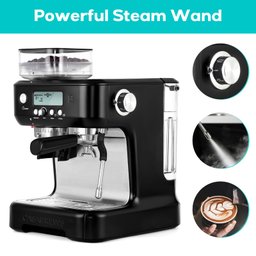 Casabrews Máquina de Espresso 20 Bar com Moedor e Vaporizador (preto) - 6