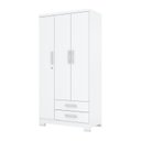 Ver imagem 3 de Guarda Roupa Solteiro 3 Portas 2 Gavetas Açaí Branco