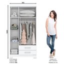 Ver imagem 4 de Guarda Roupa Solteiro 3 Portas 2 Gavetas Açaí Branco
