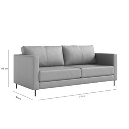 Sofá de Couro 2 Lugares Zeus YesCasa 2,00 cm - 3
