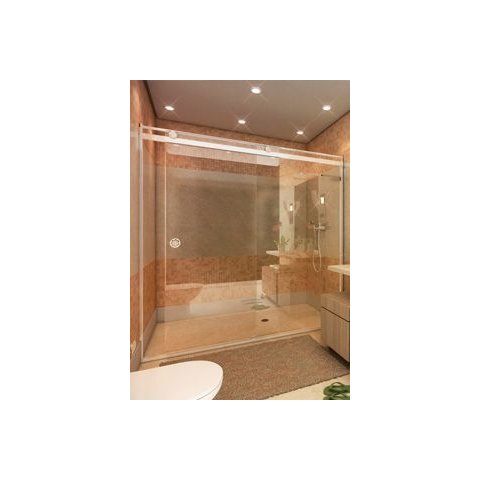 Box Light para Banheiro 1,90x1,40m 8mm Cromado Woodglass Light Cromado