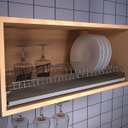 Ver imagem 2 de Escorredor Prato Louça Aéreo 770mm Fixo Embutir Dimec Elevatta Bandeja Inox