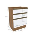 Ver imagem 3 de Balcão 3 Gavetas Kappesberg Celeste 100% Mdf Nogueira-branco 60cm