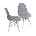 Ver imagem 2 de Kit 2 Cadeiras Colmeia Base Madeira