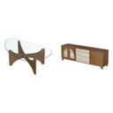 Ver imagem 2 de Conjunto Sala Estar Mesa de Centro Levitá e Rack Murano Marrom Cinamomo/Off White