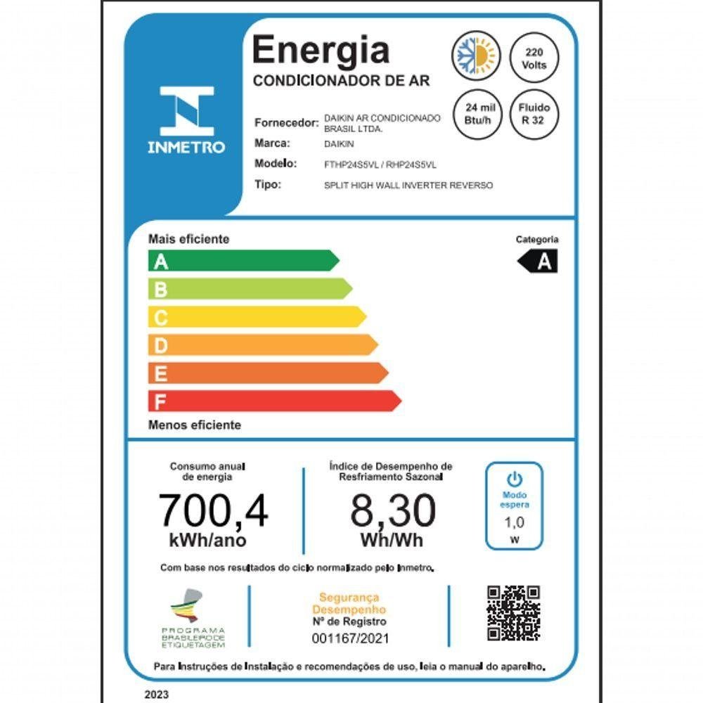 Ar Condicionado Split Inverter Daikin 24.000 Btus Q/f 220v - 5