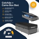 Ver imagem 4 de Cama Box Baú com Colchão Ortobom de Espuma Pillow Top Confort Black Solteiro 88cm
