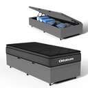 Ver imagem 1 de Cama Box Baú com Colchão Ortobom de Espuma Pillow Top Confort Black Solteiro 88cm