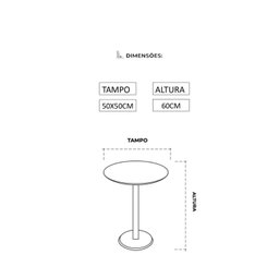 Mesa Lateral Monopé Redonda 50cm Mel - 3