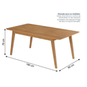 Ver imagem 2 de Mesa de Jantar Madeira Maciça Retangular 6 Lugares Elegance Marrom/Cinamomo