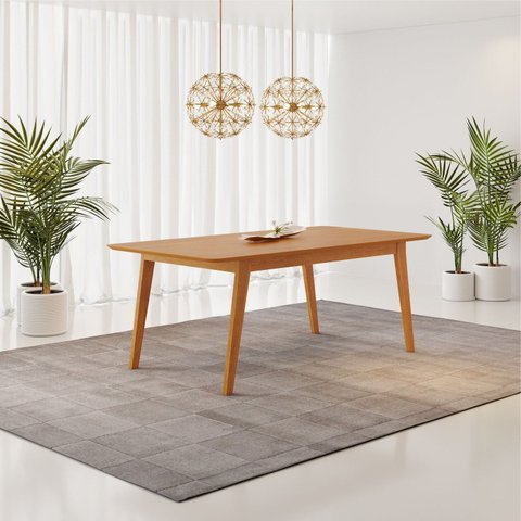 Mesa de Jantar Madeira Maciça Retangular 6 Lugares Elegance Marrom/Cinamomo