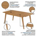 Ver imagem 3 de Mesa de Jantar Madeira Maciça Retangular 6 Lugares Elegance Marrom/Cinamomo