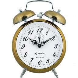 Relógio Despertador Mecânico Vintage Retro Herweg Ref - 2380 Dourado - 1