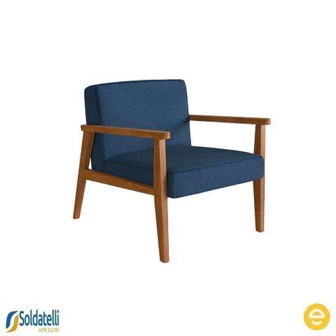 Poltrona Júlia Nogueira Polyester Azul Marinho - Ease
