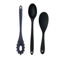 Ver imagem 1 de Jogo 3 Peças Colher de Arroz de 22cm e 27cm e Pegador de Macarrão Preto Unyhome.