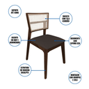 Ver imagem 3 de Kit 4 Cadeiras de Jantar Madeira Maciça Mel Manuela Assento Veludo Marrom Tela Premium