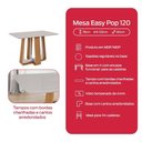 Ver imagem 3 de Conjunto Sala de Jantar Mesa 120x80cm Tampo Vidro/mdf 4 Cadeiras Suede Bege Amendoa Clean/off White
