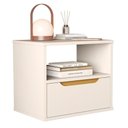 Ver imagem 1 de Mesa de Cabeceira Suspensa Jatobá Quarto com 1 Gaveta Off White