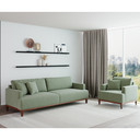 Ver imagem 2 de Sofá 4 Lugares Living Fixo Doha 2,70m em Linho:verde Claro