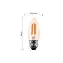Ver imagem 2 de Lâmpada Led Nordecor Filamento Vela C35 4w E27 Bivolt 2400k Branco Quente 1046