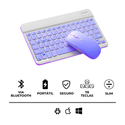 Teclado sem Fio Bluetooth Recarregável com Mouse - 6