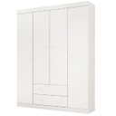Ver imagem 1 de Guarda-Roupa Roupeiro Flat Mel Infantil para Quarto 100% 4 Portas Branco