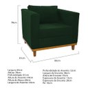 Ver imagem 5 de Kit Sofá 2 Lugares e 2 Poltronas Europa Suede Verde Doce Sonho Móveis