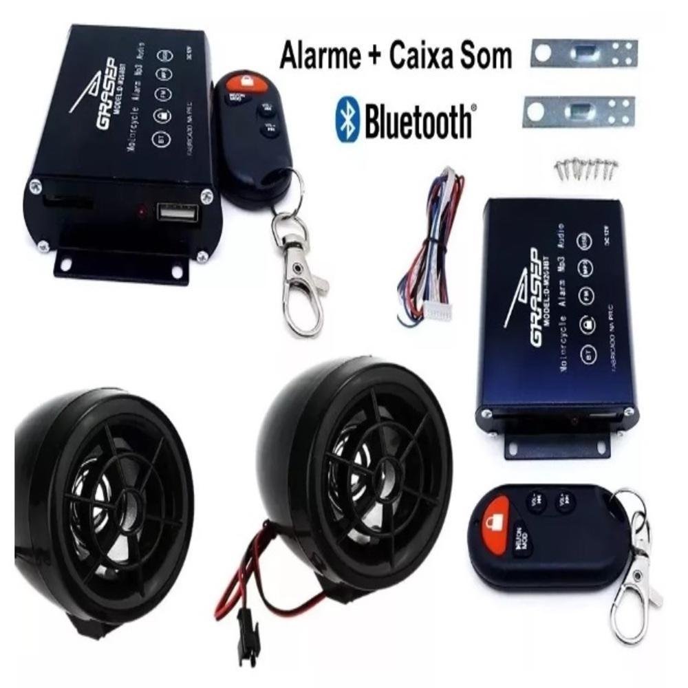 KIT ALARME ANTI FURTO PARA MOTO BLUETOOTH TRAVA COM CAIXA DE SOM ...