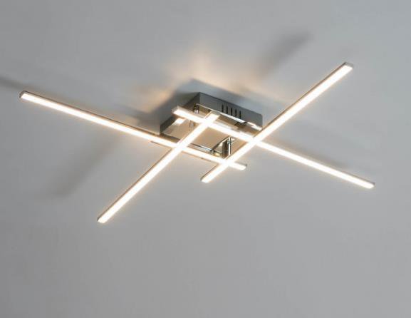 Plafon Sobrepor Moderno Slim Perfil Alumínio e Acrílico p/ Fita LED 4 Hastes Hashtag - 1