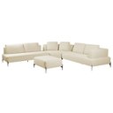 Ver imagem 2 de Sofá Modulado Sala de Estar 415cm Marino de Canto Pés de Ferro com Almofadas Linho Off White G92 - G