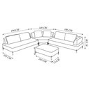 Ver imagem 3 de Sofá Modulado Sala de Estar 415cm Marino de Canto Pés de Ferro com Almofadas Linho Off White G92 - G