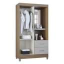 Ver imagem 3 de Guarda Roupa Solteiro Ambiente Cordoba 2 Portas Castanho Off White – Poquema