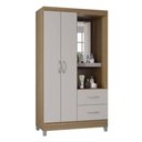 Ver imagem 2 de Guarda Roupa Solteiro Ambiente Cordoba 2 Portas Castanho Off White – Poquema