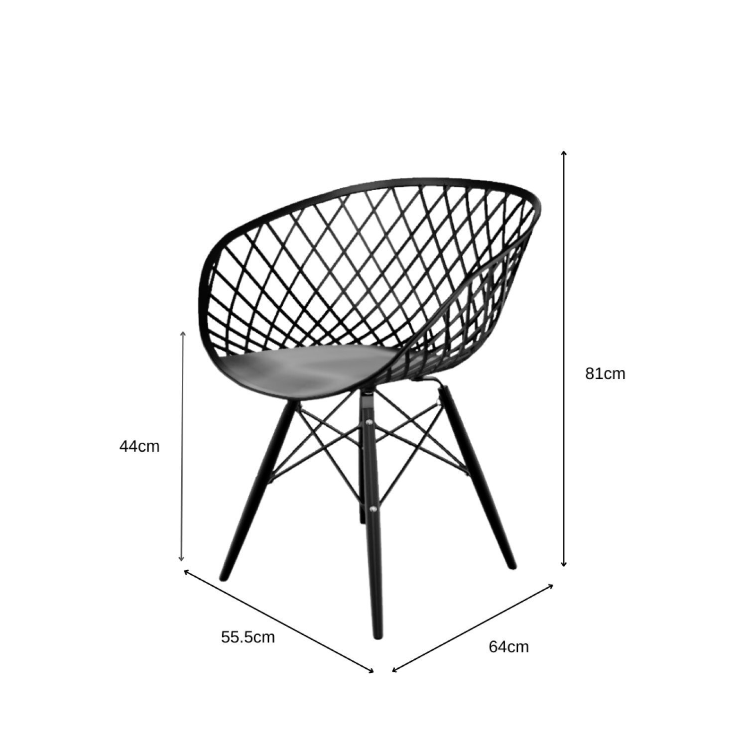 kit com 2 Cadeiras para Sala de jantar Ayla Dsw - 2