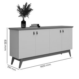 Buffet Absolut 4 Portas Offwhite Nature - JA Móveis - 3