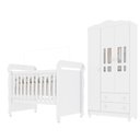Ver imagem 3 de Conjunto Quarto Bebê Berço 3 em 1 Mirelle Guarda Roupa 3 Portas 100% MDF Branco