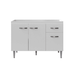 Balcão Gabinete de Pia Cozinha Multiuso 120cm sem Tampo Gabriela Branco- Mabe Magazine - 2