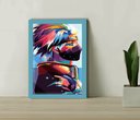 Ver imagem 1 de Quadro Decorativo Kakashi Pop Art Escritório +vidro 33x25 A4:azul