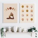 Ver imagem 2 de Kit 2 Quadros Decorativos Yoga- Posições 24x18cm:madeira Preta