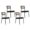 Ver imagem 1 de Cadeira Sala de Jantar 1741 Kit 4 Uni Preto/grafite - Preto - Carraro