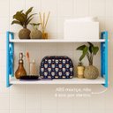 Ver imagem 3 de Kit 3 Suportes Prateleiras Azul Gamer Infantil Estilo Industrial Quarto Banheiro Decorativo Organiza