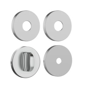 Jogo de Roseta Banheiro Classic Redonda Inox Polido 50mm Stam